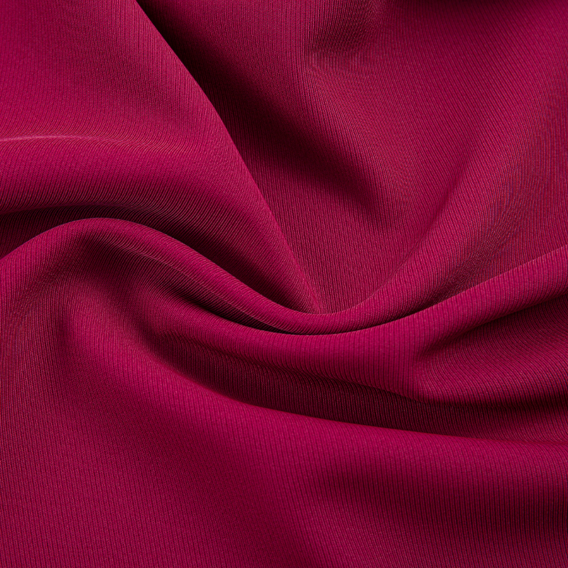 DS382 red 272GSM Dull matte filament twill fabric, polyester four-sided stretch, skin-friendly drape, wrinkle-resistant at wear-resistant