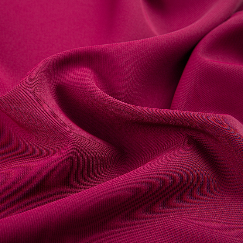DS382 red 272GSM Dull matte filament twill fabric, polyester four-sided stretch, skin-friendly drape, wrinkle-resistant at wear-resistant
