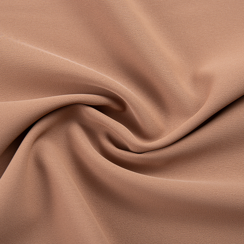 DS347 220GSM Banayad na kayumanggi High elastic anti-wrinkle skin-friendly matte filament 3/1 oblique polyester spandex 4 way stretch fabric