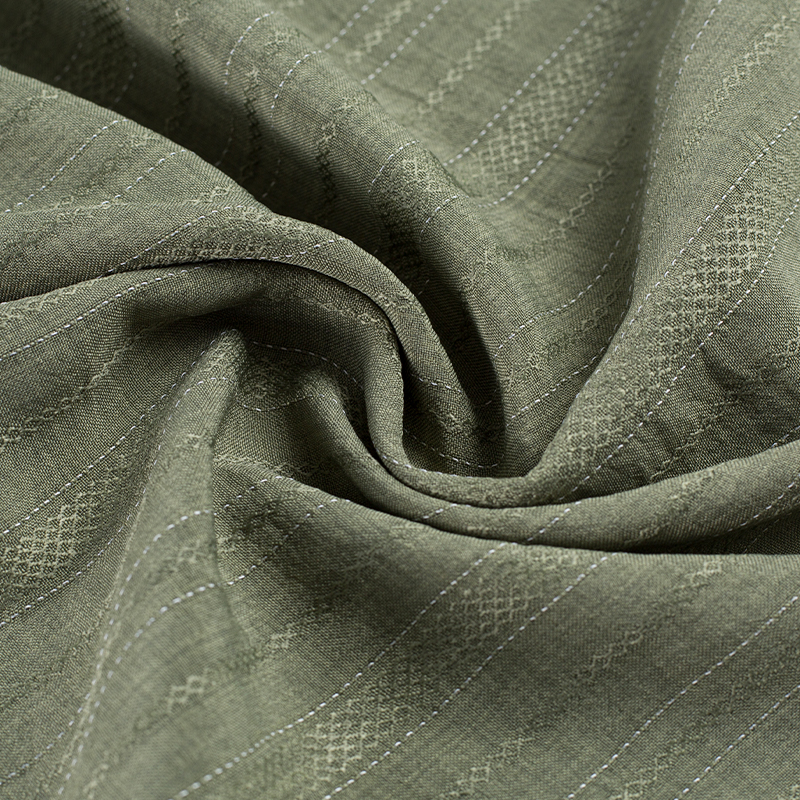HY557-Rayon 136GSM 99%P 1% Rayon Diamond Alternating Thickness Stripe Lyocell na Tela